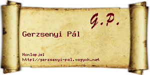 Gerzsenyi Pál névjegykártya